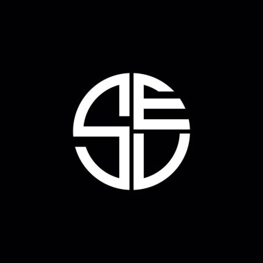 SEV logosu SEV simgesi SEV harfli minimalist daire düz modern soyut logo tasarımı
