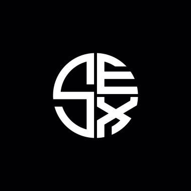 SEX logo SEX simgesi SEX monogram SEX harf minimalist daire düz modern soyut logo tasarımı
