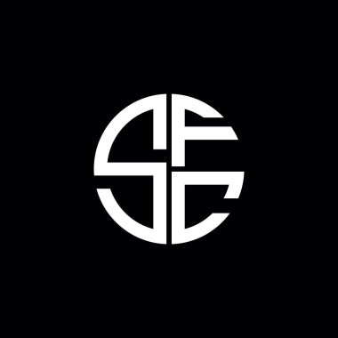 SFC logosu SFC simgesi SFC monogram SFC harfi minimalist daire düz modern soyut logo tasarımı