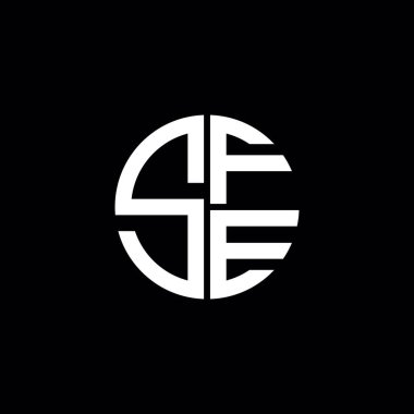 SFE logosu SFE monogramı SFE harfi minimalist daire düz modern soyut logo tasarımı