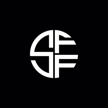 SFF logosu SFF monogramı SFF harfi minimalist daire düz modern soyut logo tasarımı