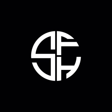 SFH logosu SFH simgesi SFH monogram SFH harfi minimalist daire düz modern soyut logo tasarımı