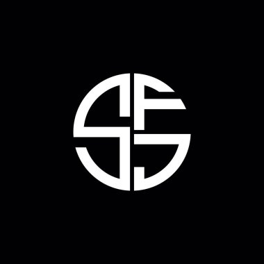 SFJ logosu SFJ simgesi SFJ harfli minimalist daire düz modern logo tasarımı