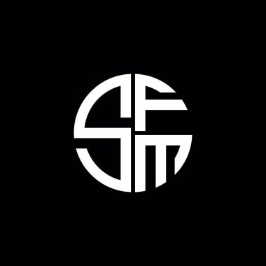 SFM logosu SFM simgesi SFM monogram SFM harfi minimalist daire düz modern soyut logo tasarımı