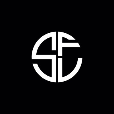 SFV logosu SFV simgesi SFV monogram SFV harf minimalist daire düz modern soyut logo tasarımı