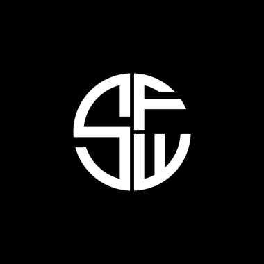 SFW logosu SFW simgesi SFW monogram SFW harf minimalist daire düz modern logo tasarımı