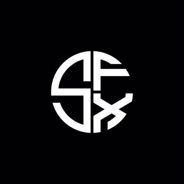 SFX logosu SFX simgesi SFX monogram SFX harf minimalist daire düz modern logo tasarımı