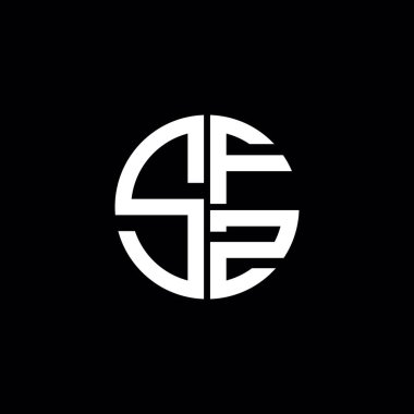 SFZ logosu SFZ simgesi SFZ monogram SFZ harf minimalist daire düz modern logo tasarımı