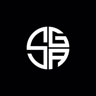 SGA logosu SGA simgesi SGA monogram SGA harfi minimalist daire düz modern soyut logo tasarımı