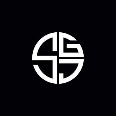 SGJ logosu SGJ simgesi SGJ monogram SGJ harf minimalist daire düz modern logo tasarımı