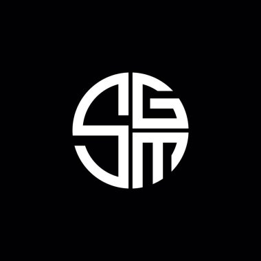 SGM logosu SGM simgesi SGM monogram SGM harfi minimalist daire düz modern soyut logo tasarımı