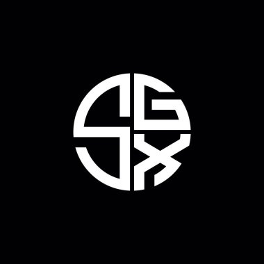 SGX logosu SGX simgesi SGX monogram SGX harfi minimalist daire düz modern soyut logo tasarımı