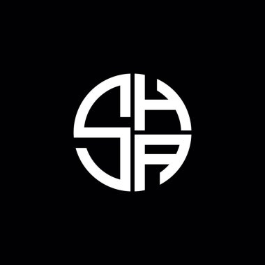 SHA logo SHA simgesi SHA monogramı SHA harfi minimalist daire düz modern soyut logo tasarımı