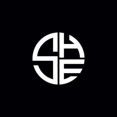 She logosu She monogram She minimalist daire düz modern soyut logo tasarımı
