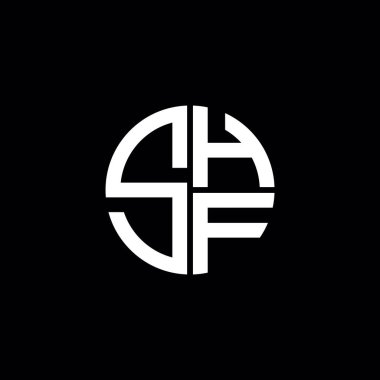 SHF logosu SHF monogramı SHF harfi minimalist daire düz modern soyut logo tasarımı