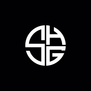 SHG logosu SHG monogramı SHG harfi minimalist daire düz modern soyut logo tasarımı