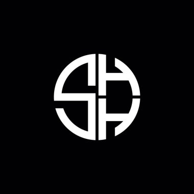 SHH logo SHH simgesi SHH monogram SHH harf minimalist daire düz modern soyut logo tasarımı