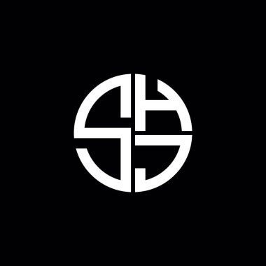SHJ logosu SHJ simgesi SHJ harfli minimalist daire düz modern soyut logo tasarımı