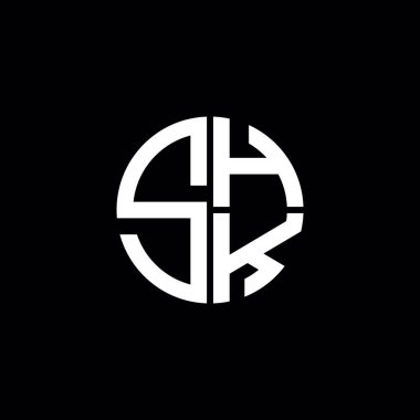 SHK logo SHK simgesi SHK monogramı SHK harfi minimalist Çember düz modern soyut logo tasarımı