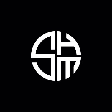 SHM logosu SHM simgesi SHM harfli minimalist daire düz modern soyut logo tasarımı