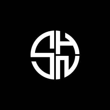 SHN logosu SHN simgesi SHN harfli minimalist daire düz modern soyut logo tasarımı
