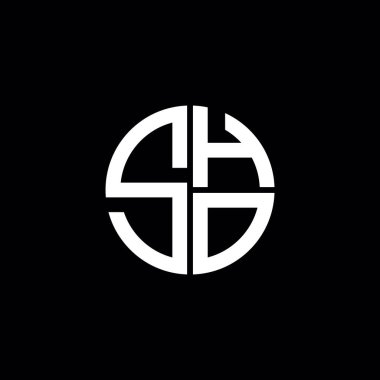 SHO logo SHO simgesi SHO monogramı SHO harfi minimalist Çember düz modern soyut logo tasarımı