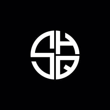 Karargah logosu SHQ simgesi SHQ harfleri minimalist daire düz modern soyut logo tasarımı