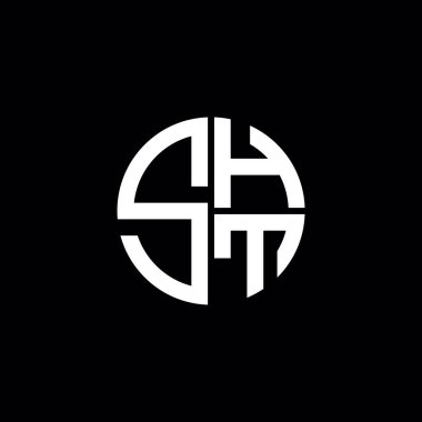 SHT logosu SHT monogramı SHT harfi minimalist daire düz modern soyut logo tasarımı