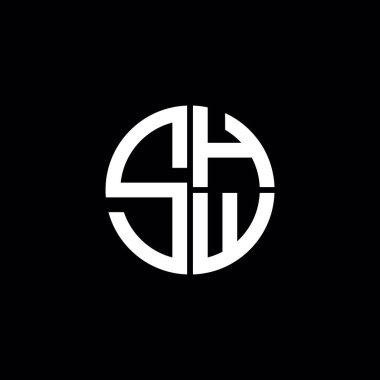 SHW logosu SHW simgesi SHW harfli minimalist daire düz modern soyut logo tasarımı