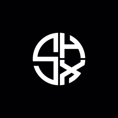 SHX logo SHX simgesi SHX monogram SHX harf minimalist daire düz modern soyut logo tasarımı