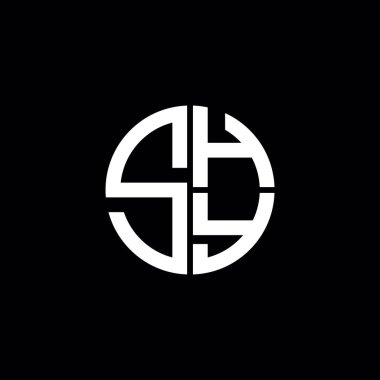 SHY logosu SHY simgesi SHY harfli minimalist daire düz modern soyut logo tasarımı