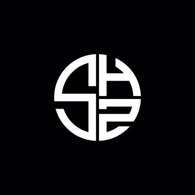SHZ logosu SHZ monogramı SHZ harfi minimalist daire düz modern soyut logo tasarımı