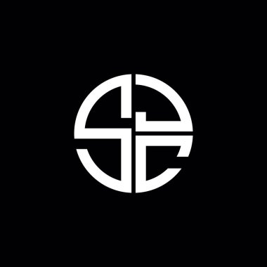 SJC logosu SJC simgesi SJC harfli minimalist daire düz modern soyut logo tasarımı