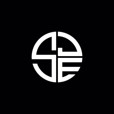 SJE logosu SJE simgesi SJE monogram SJE harf minimalist daire düz modern logo tasarımı