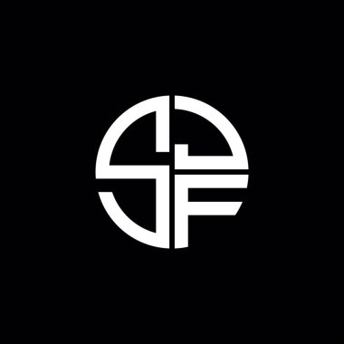 SJF logosu SJF monogramı SJF harfi minimalist daire düz modern logo tasarımı