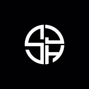 SJH logosu SJH simgesi SJH monogram SJH harf minimalist daire düz modern logo tasarımı