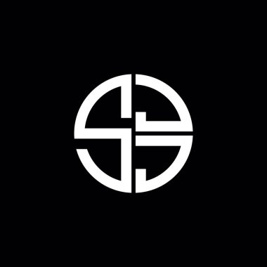 SJJ logosu SJJ simgesi SJJ harfli minimalist daire düz modern logo tasarımı