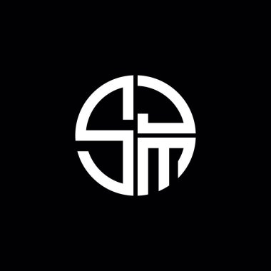 SJM logosu SJM simgesi SJM monogram SJM harfi minimalist daire düz modern soyut logo tasarımı