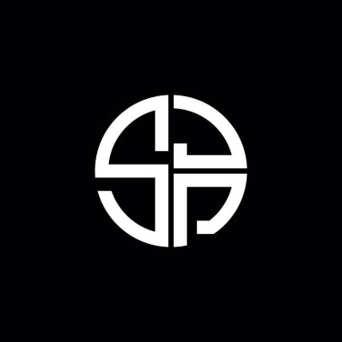 SJP logosu SJP simgesi SJP monogramı SJP harfi minimalist daire düz modern soyut logo tasarımı