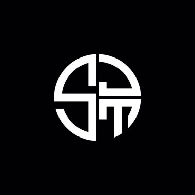 SJT logosu SJT simgesi SJT monogramı SJT harfi minimalist daire düz modern logo tasarımı