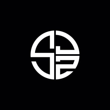 SJZ logosu SJZ simgesi SJZ monogram SJZ harf minimalist daire düz modern logo tasarımı