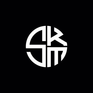 SKM logo SKM simgesi SKM monogram SKM harf minimalist daire düz modern soyut logo tasarımı