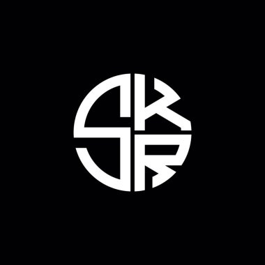 SKR logosu SKR monogramı SKR harfi minimalist daire düz modern soyut logo tasarımı