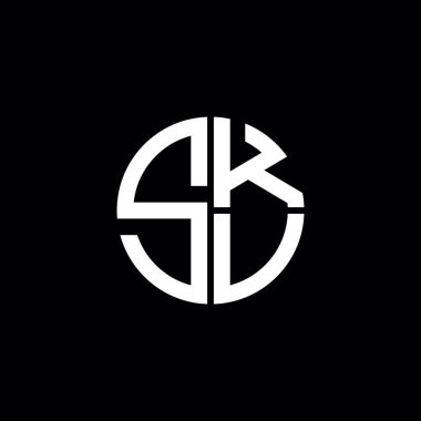 SKV logosu SKV simgesi SKV monogram SKV harf minimalist daire düz modern logo tasarımı