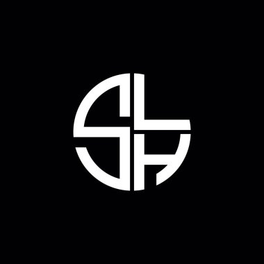 SLH logo SLH simgesi SLH monogram SLH harf minimalist daire düz modern soyut logo tasarımı