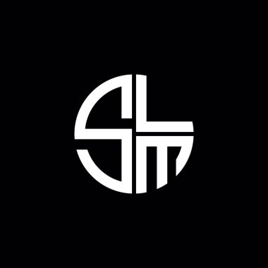 SLM logo SLM simgesi SLM monogram SLM harf minimalist daire düz modern soyut logo tasarımı