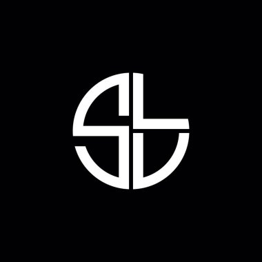 SLV logosu SLV simgesi SLV monogram SLV harf minimalist daire düz modern soyut logo tasarımı