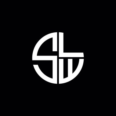 SLW logosu SLW simgesi SLW monogram SLW harf minimalist daire düz modern logo tasarımı