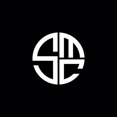 SMC logosu SMC simgesi SMC monogram SMC harfi minimalist daire düz modern soyut logo tasarımı