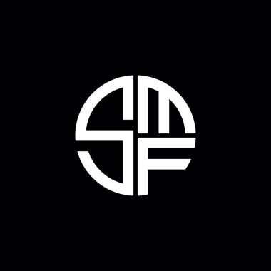 SMF logosu SMF monogramı SMF harfi minimalist daire düz modern logo tasarımı